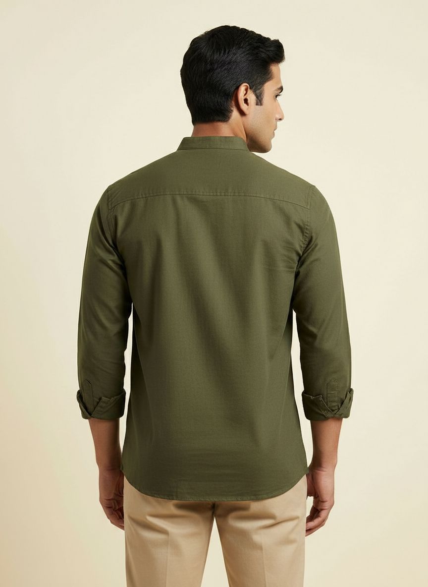 Classic Olive Short Kurta view 2