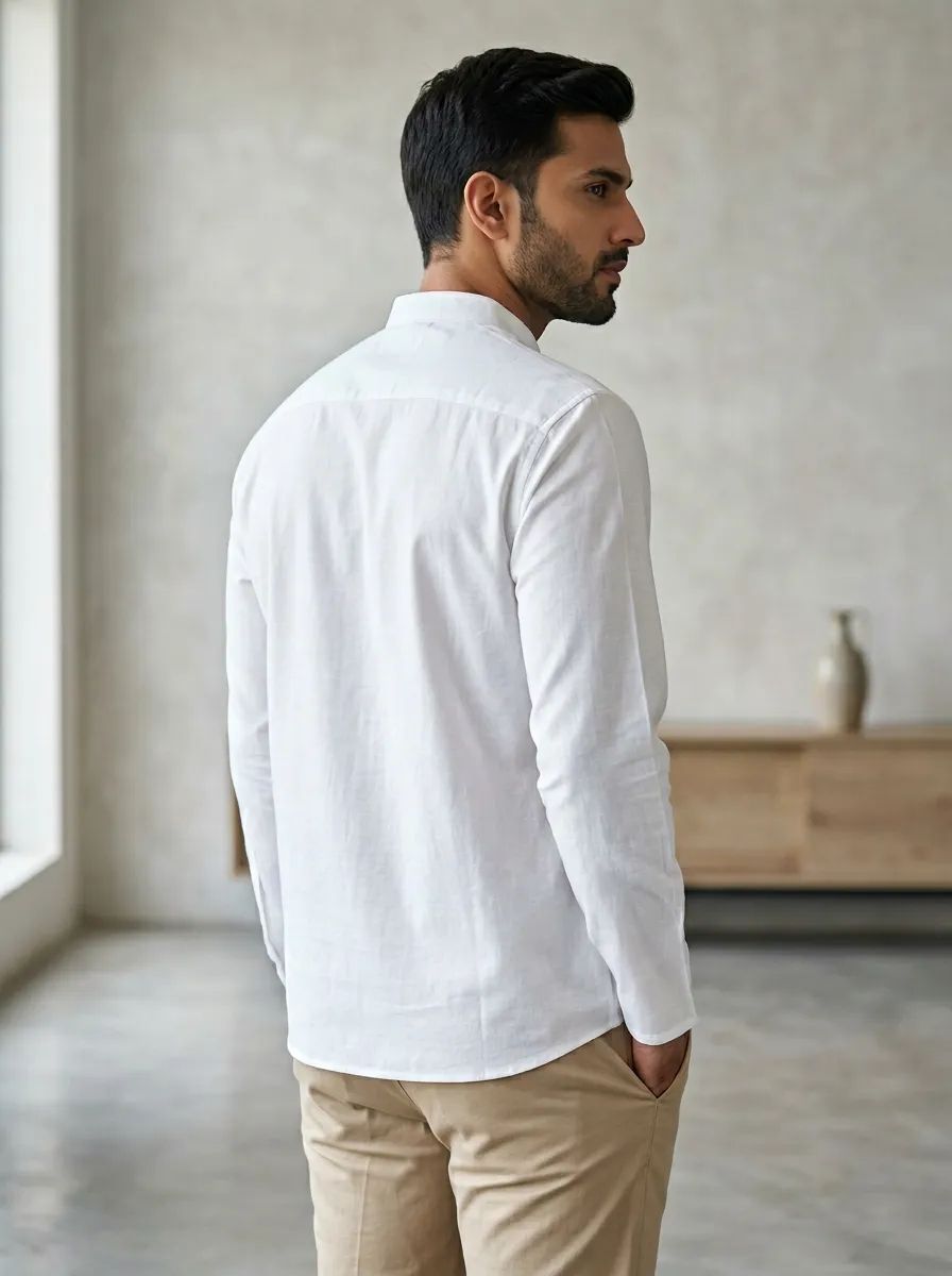Classic White Short Kurta view 2