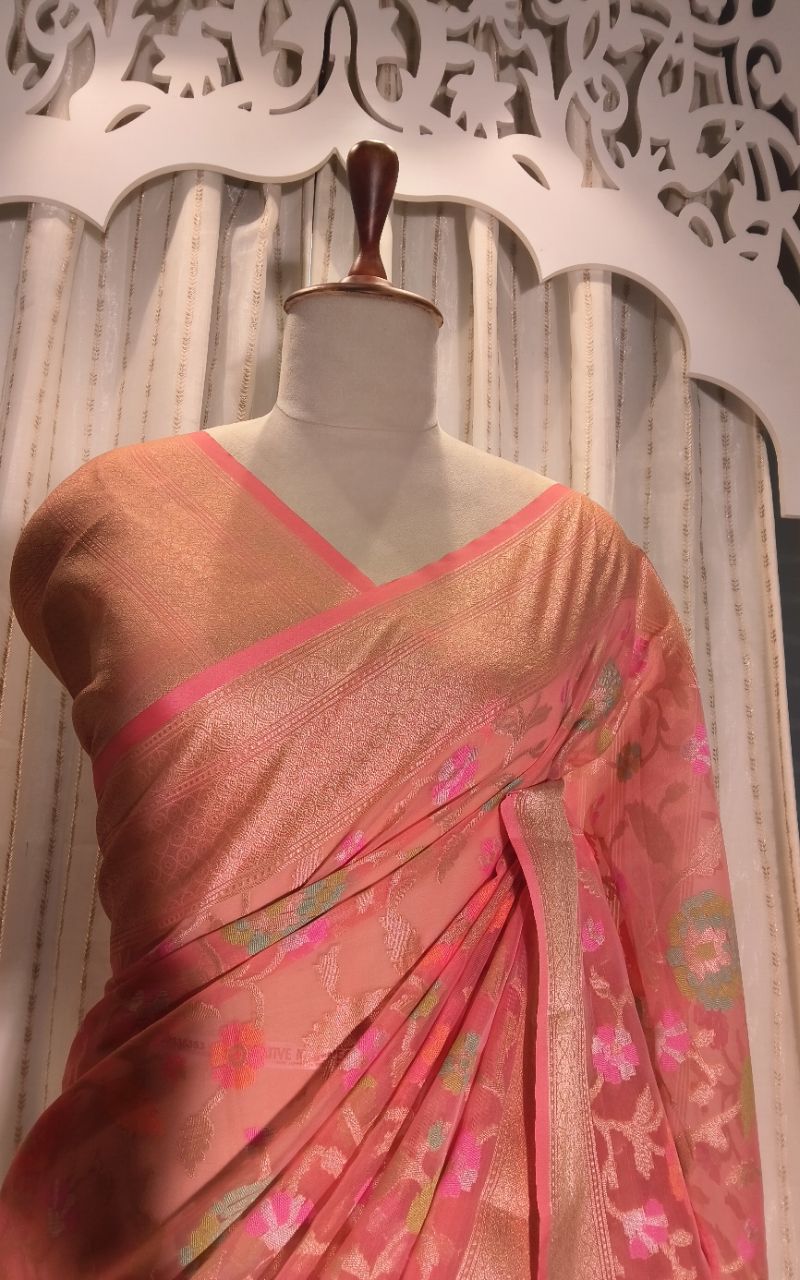 Banarasi kora sillk with full emboroidrry view 6