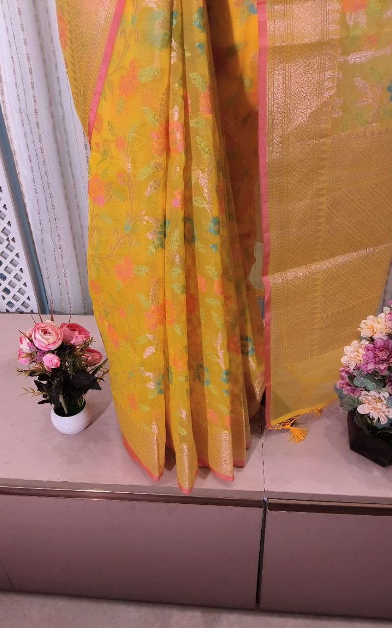 Banarasi kora sillk with full emboroidrry 2 view 6