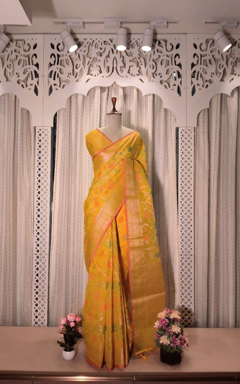 Banarasi kora sillk with full emboroidrry 2 view 7