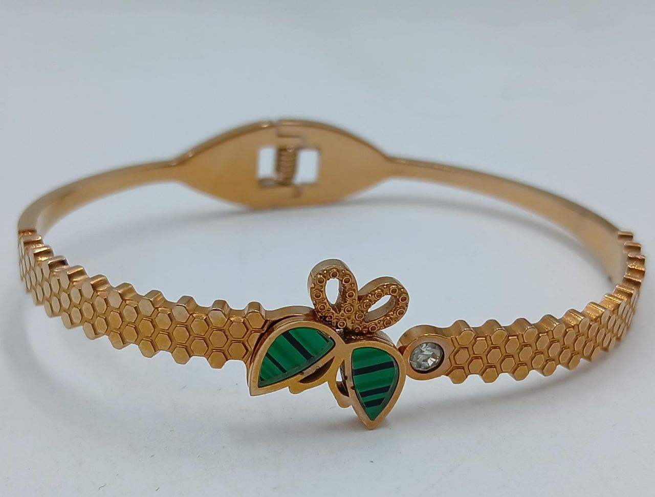 Golden & Green Honeycomb Bracelet view 4