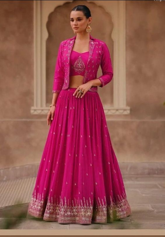 Simran Chinon Silk Designer Wedding Lehenga Suit / 5391/ SD0047 view 3