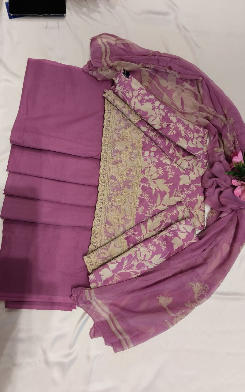 Mal Cotton Print With Embroidery Suit 1 view 3