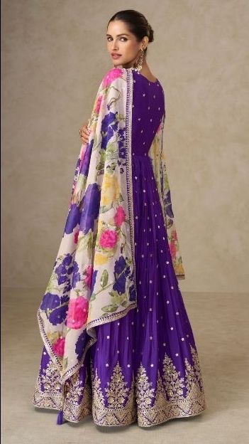 Anmol Premium Chinnon Silk Readymade Gown Catalog /10351 / HC002009 view 2
