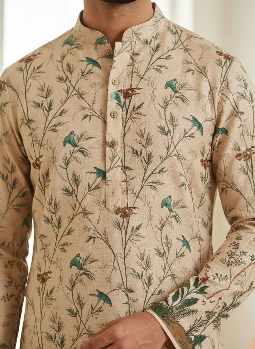Tropical Printed Kurta Pant Set view 2