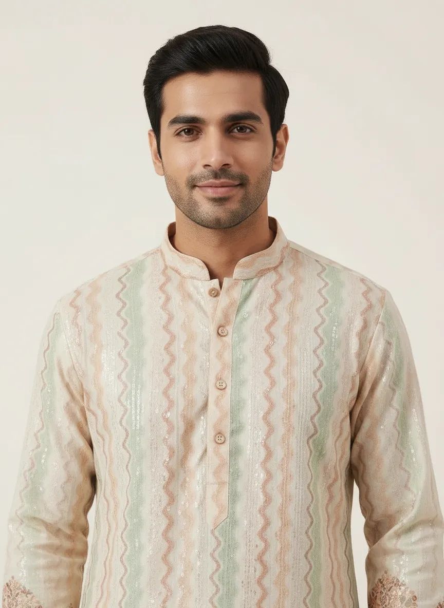 Heritage Printed Kurta Pant Set view 2