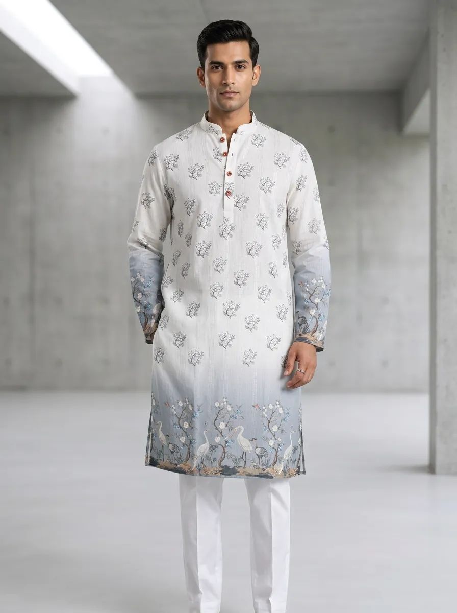Grey Magic Printed Kurta Pant Set