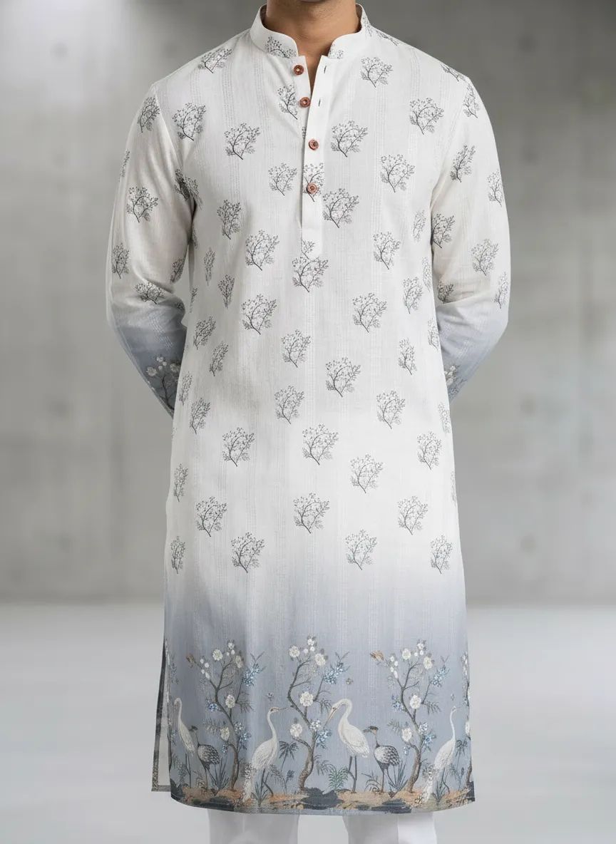 Grey Magic Printed Kurta Pant Set view 2