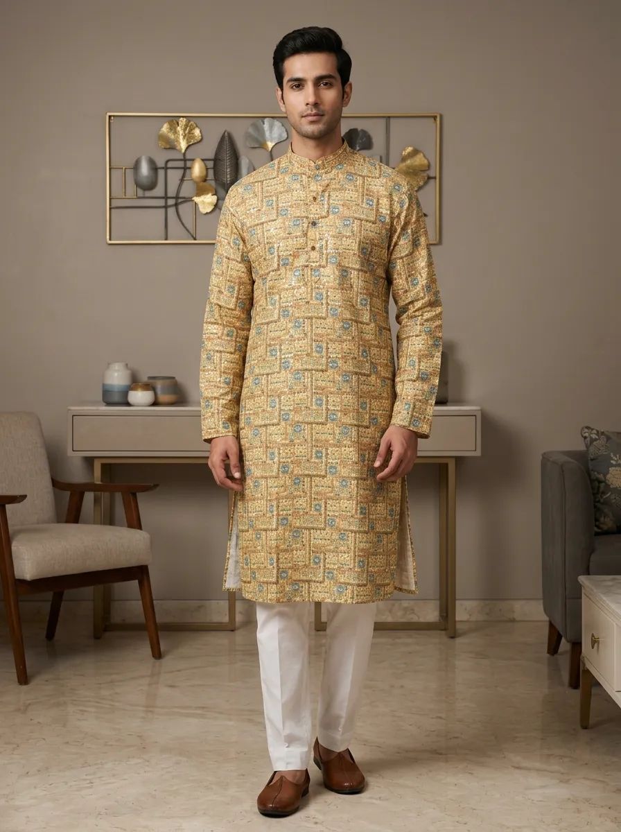 Floral Printed Kurta Pajama Set