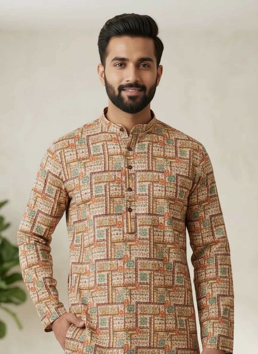 Kalakaari Printed Kurta Pajama Set view 2