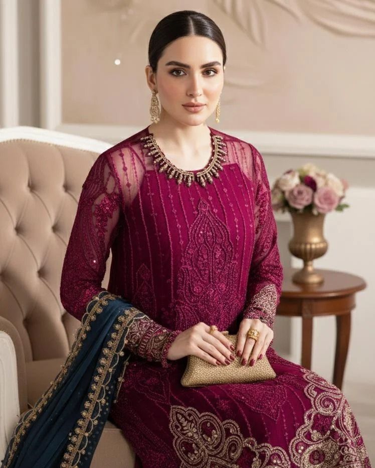 Ronak E mehal Semi Stitched Chiffon  D2 / HC002086 view 3