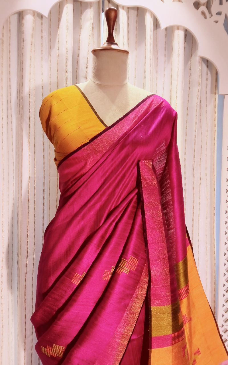 Handloom Dupian Silk Saree view 5
