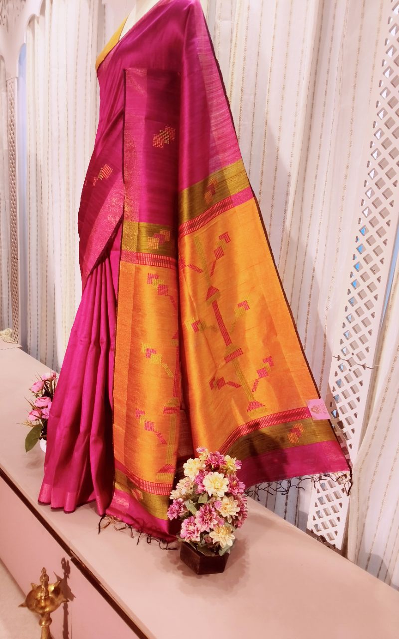 Handloom Dupian Silk Saree view 6