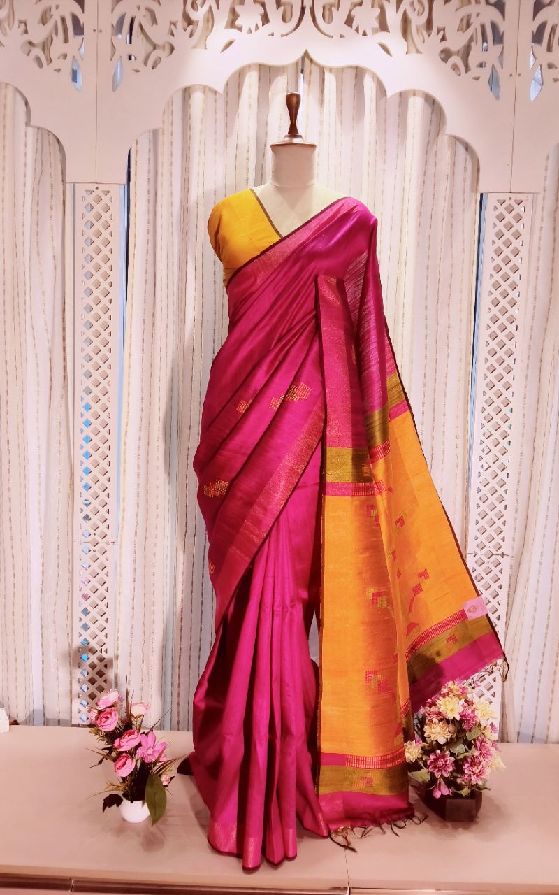 Handloom Dupian Silk Saree view 4