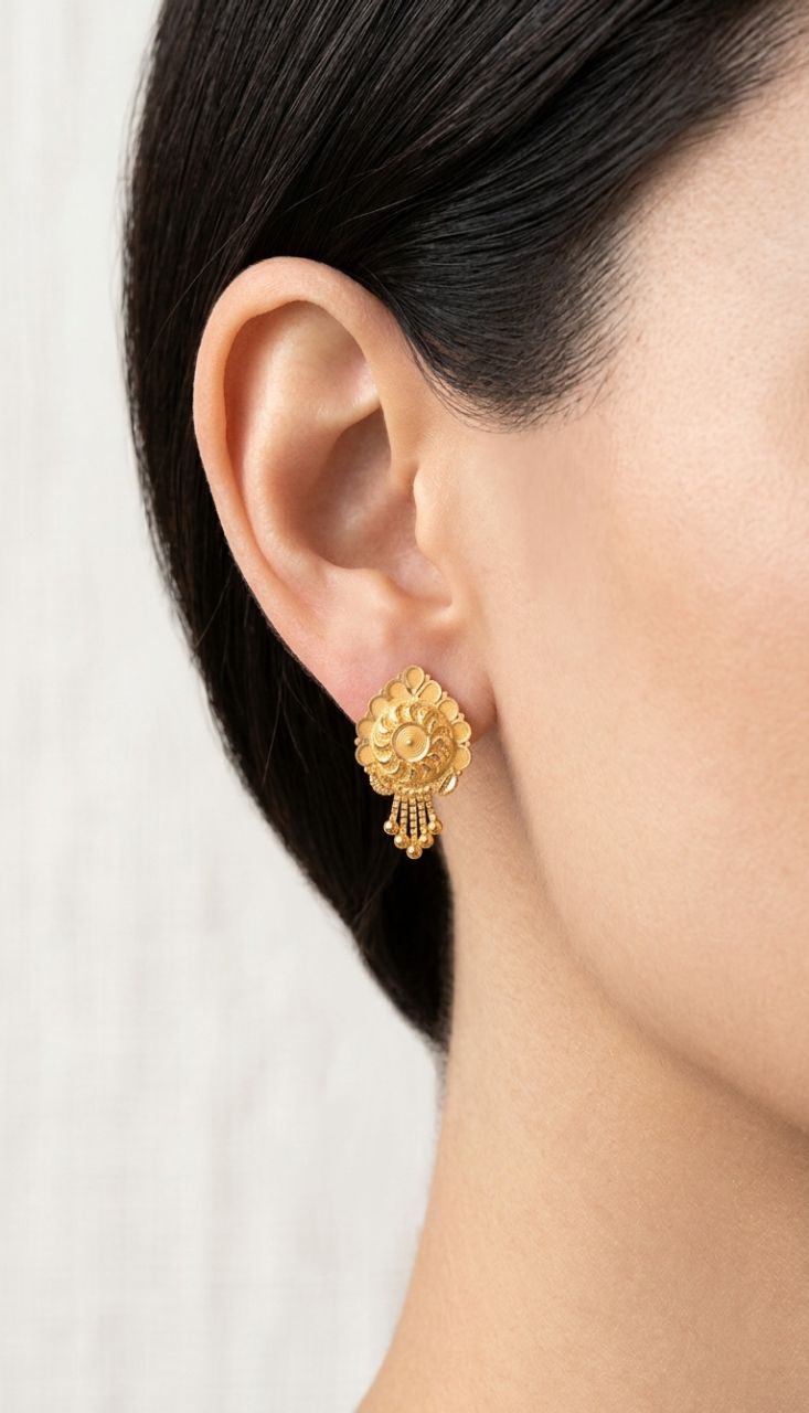 Gold Floral Earrings