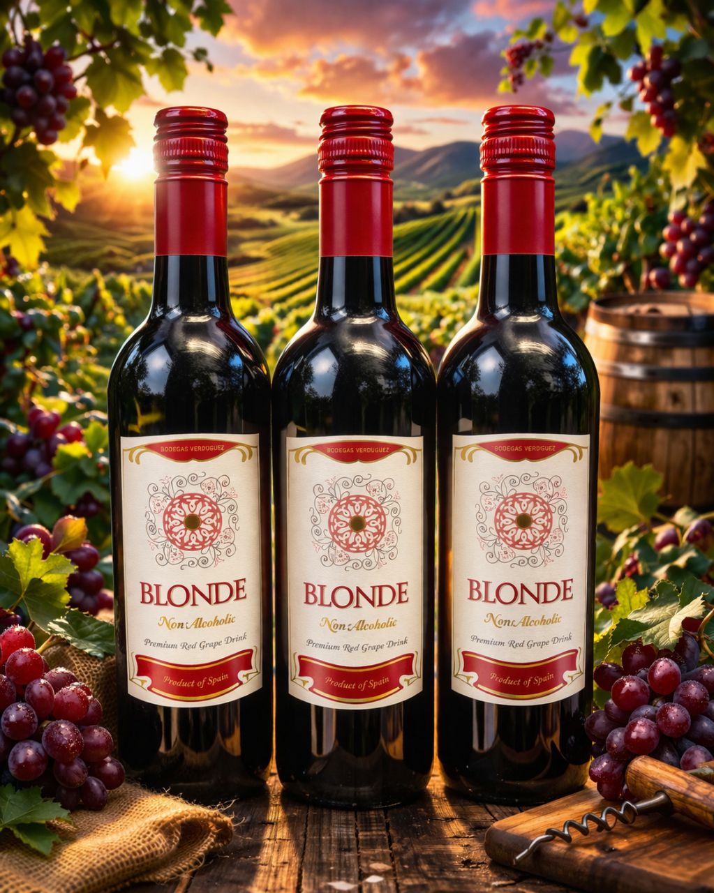 Blonde Non-Alcoholic Red Grape Drink(wine)