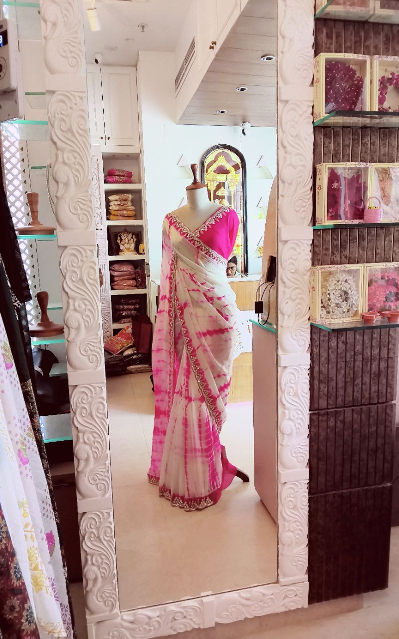 Satin Creep With Hand Work Designer Saree view 2
