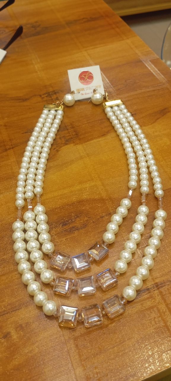 Pearl and Crystal Necklace view 2