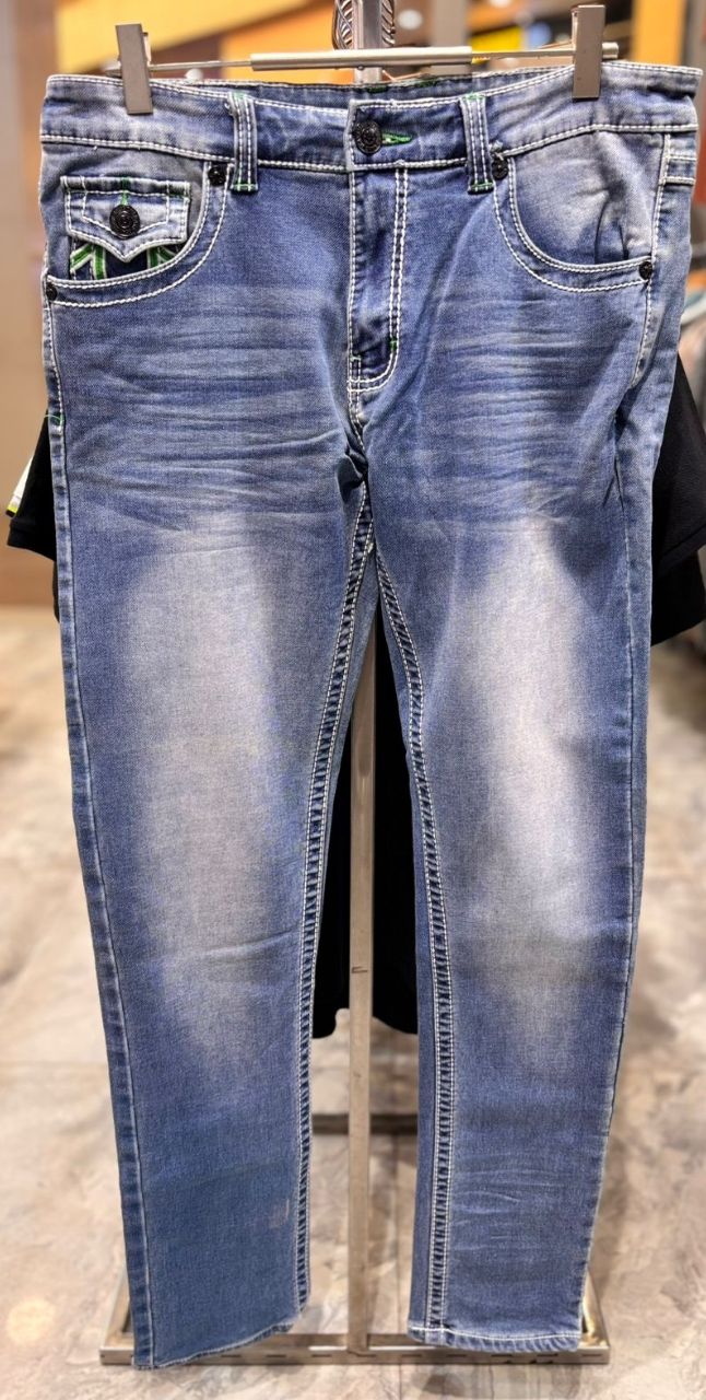 TS01-Blue Denim Jeans Slim Fit view 4