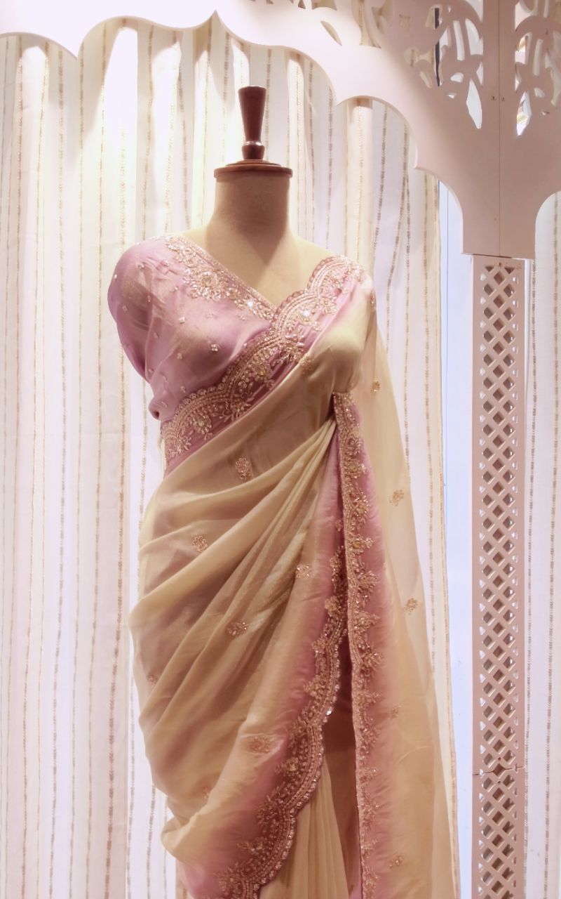 Satin Crape With Hand Work Saree 1 view 8