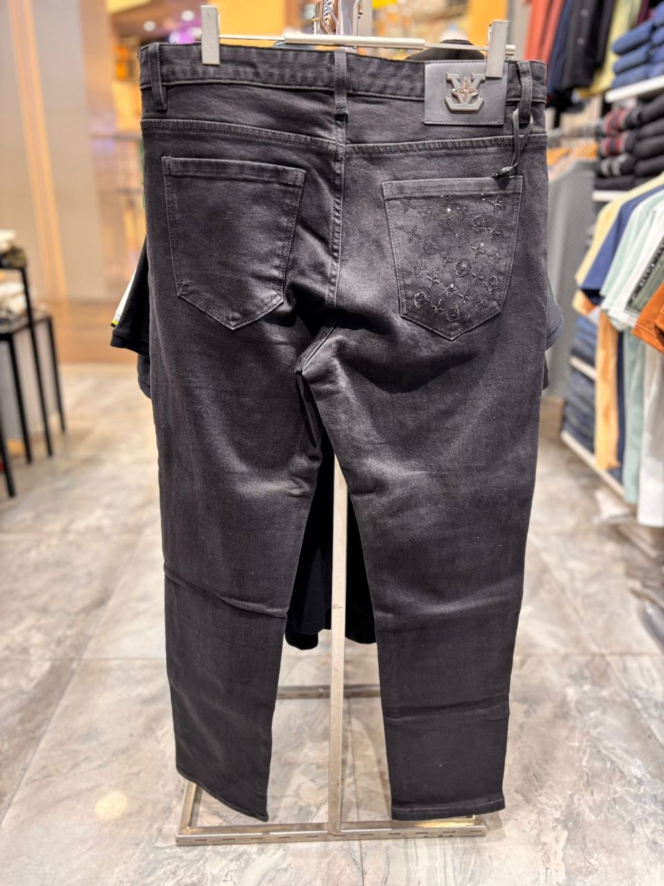 Style-8619-Black Denim Jeans Slimfit view 5