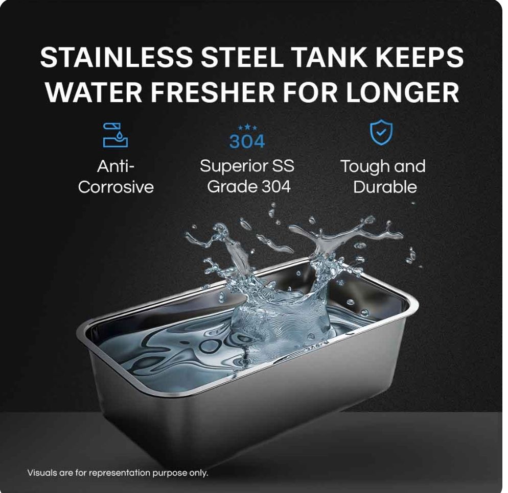 Aquaguard Nova RO + UV Stainless Steel Alkaline 2X Water Purifier | 2 Year Filter Life | With Mega Sediment Filter view 5