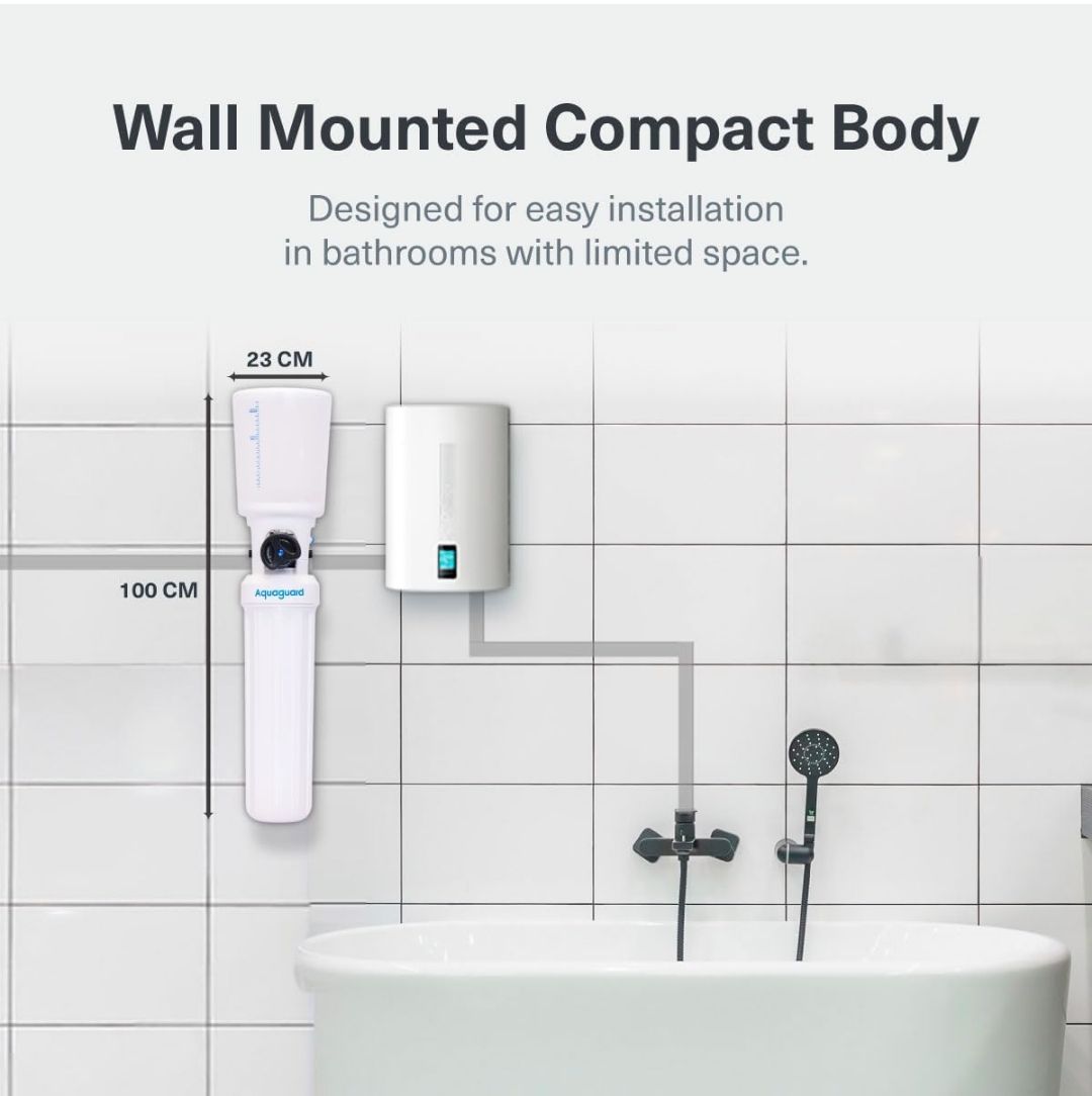 Aquaguard AWS I-600 Water Softener | Protects Skin, Hair & Geysers from Hard Water | Advanced Ionic Transfer Tech | Ideal for Bathrooms & Apartments Use|Manual Recharge|Non-Electric|Wall Mounted view 4