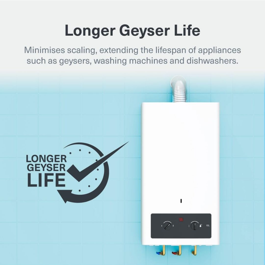 Aquaguard AWS I-600 Water Softener | Protects Skin, Hair & Geysers from Hard Water | Advanced Ionic Transfer Tech | Ideal for Bathrooms & Apartments Use|Manual Recharge|Non-Electric|Wall Mounted view 8