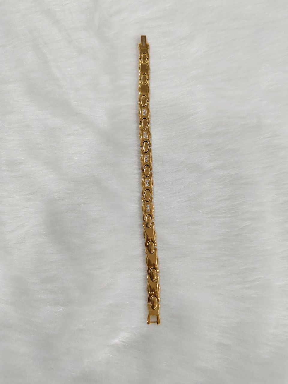 Gold Plated Bracelet With Stress Removing Magnets Design 1 view 2