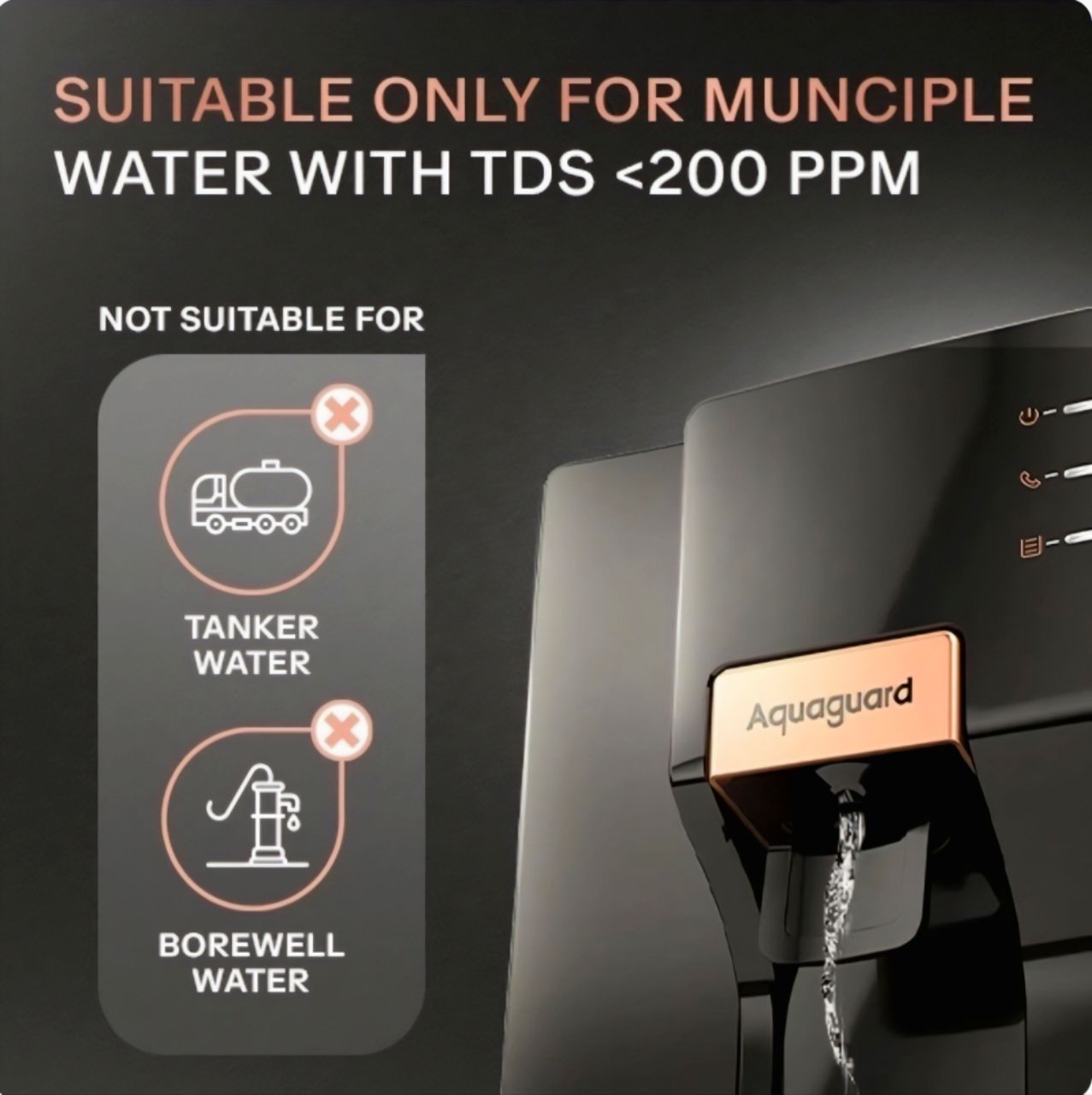 Aquaguard Aspire Nova 2X UV+UF Stainless Steel Water Purifier | 2 Year Filter Life | With Mega Sediment Filter view 2