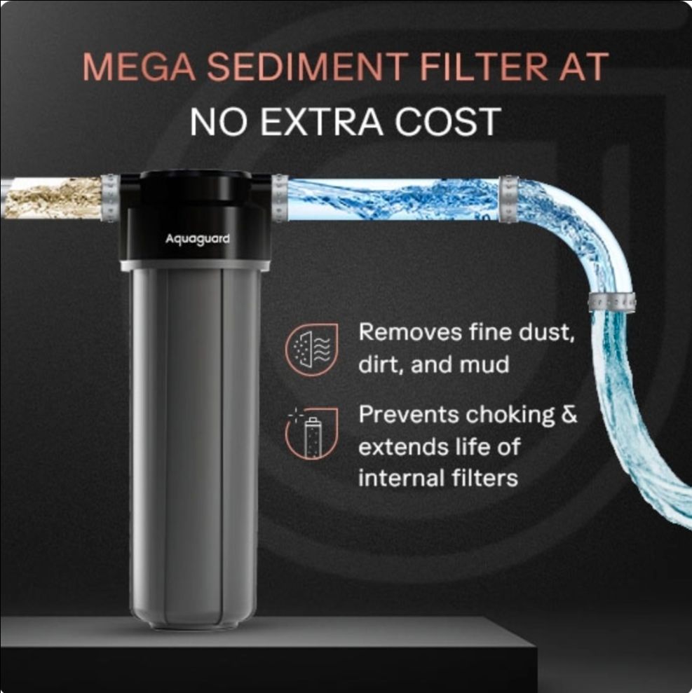 Aquaguard Aspire Nova 2X UV+UF Stainless Steel Water Purifier | 2 Year Filter Life | With Mega Sediment Filter view 5