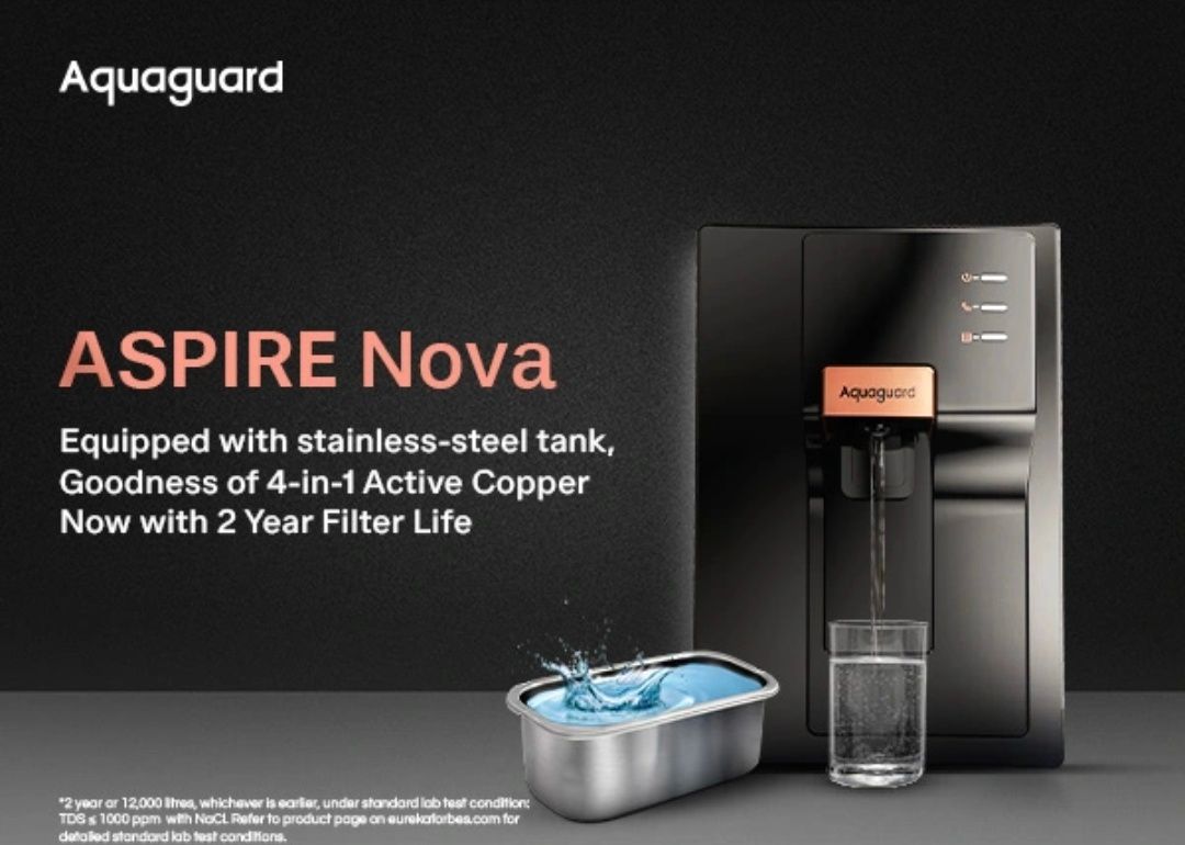 Aquaguard Aspire Nova 2X UV+UF Stainless Steel Water Purifier | 2 Year Filter Life | With Mega Sediment Filter view 10