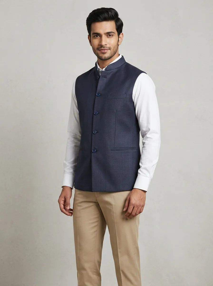Navy Blue Half Jacket