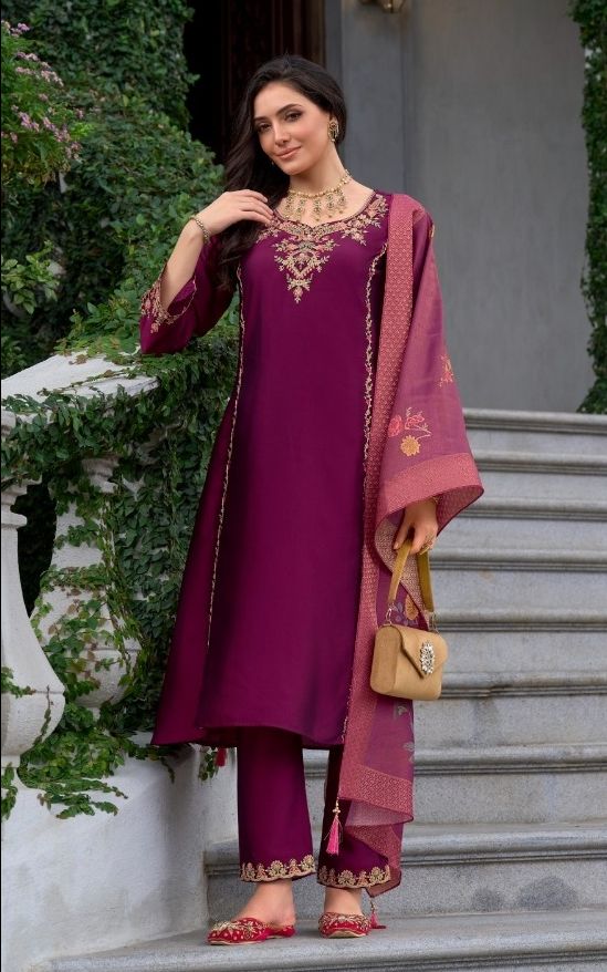 Embroidered Malkana Premium Readymade Suit Collection For Graceful Festive And Occasion Wear - 26911 / HC002044 view 3