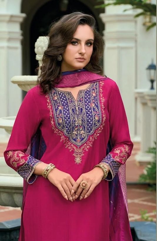 Sajawat Viscose Embroidery Work Readymade Pant Style Suits - 26604 / SD00163 view 2