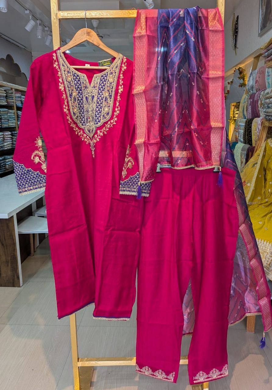 Sajawat Viscose Embroidery Work Readymade Pant Style Suits - 26604 / SD00163 view 5