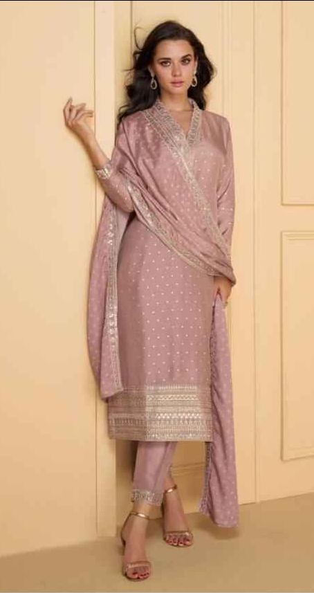 Designer Georgette Jacquard Readymade Suit - 5570 / HC001530 view 2