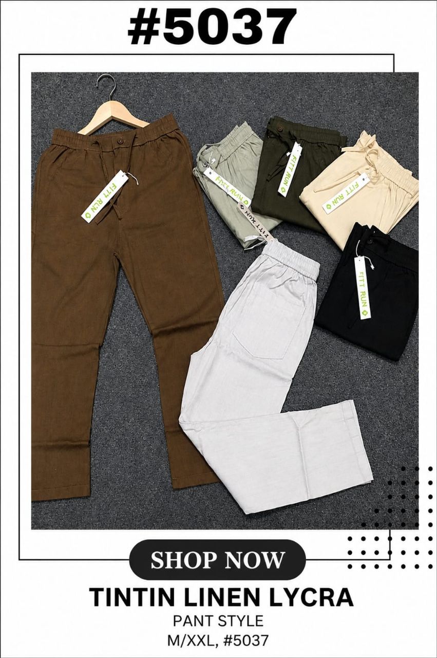 Tintin Linen Lycra Pant Style (5037)