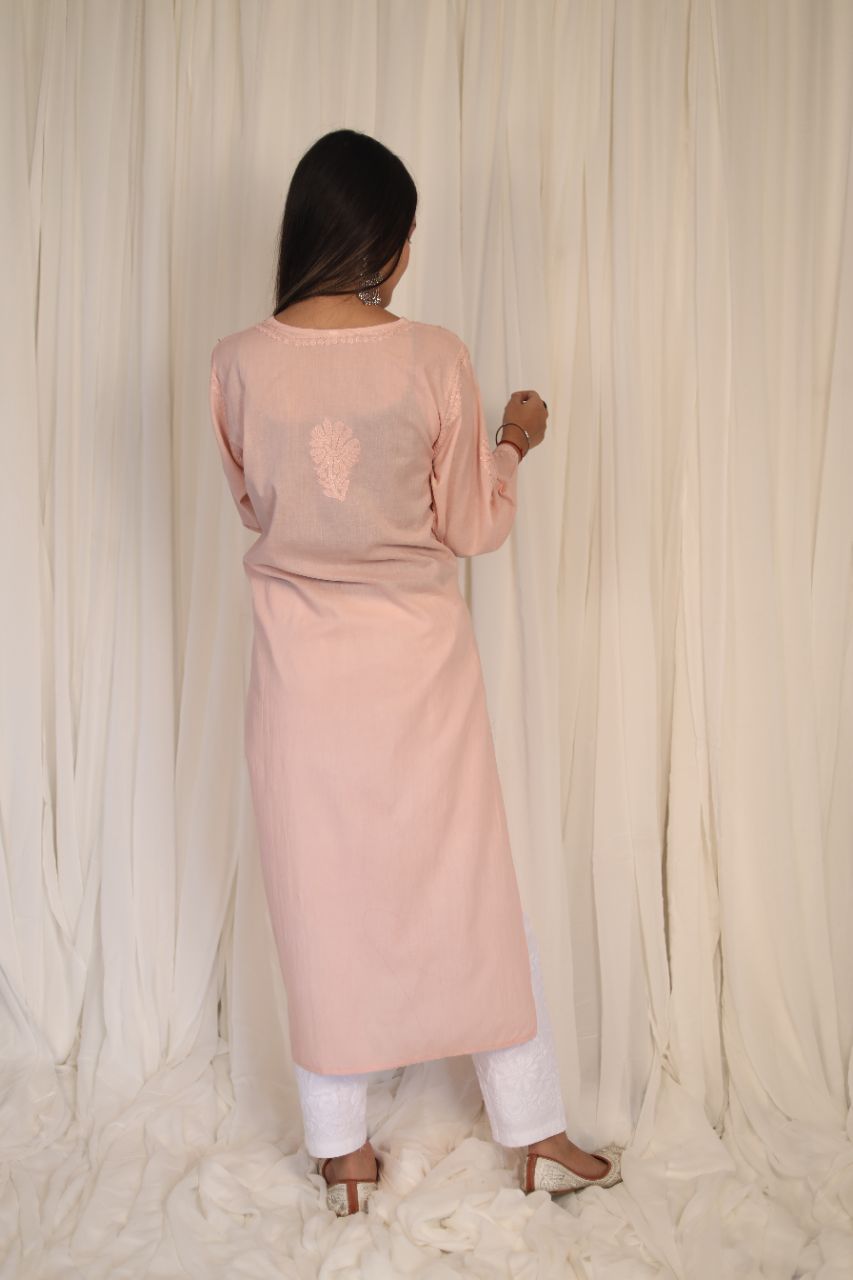 Lucknow Chikankaari Kurti Hand Embroidered Kurti view 6