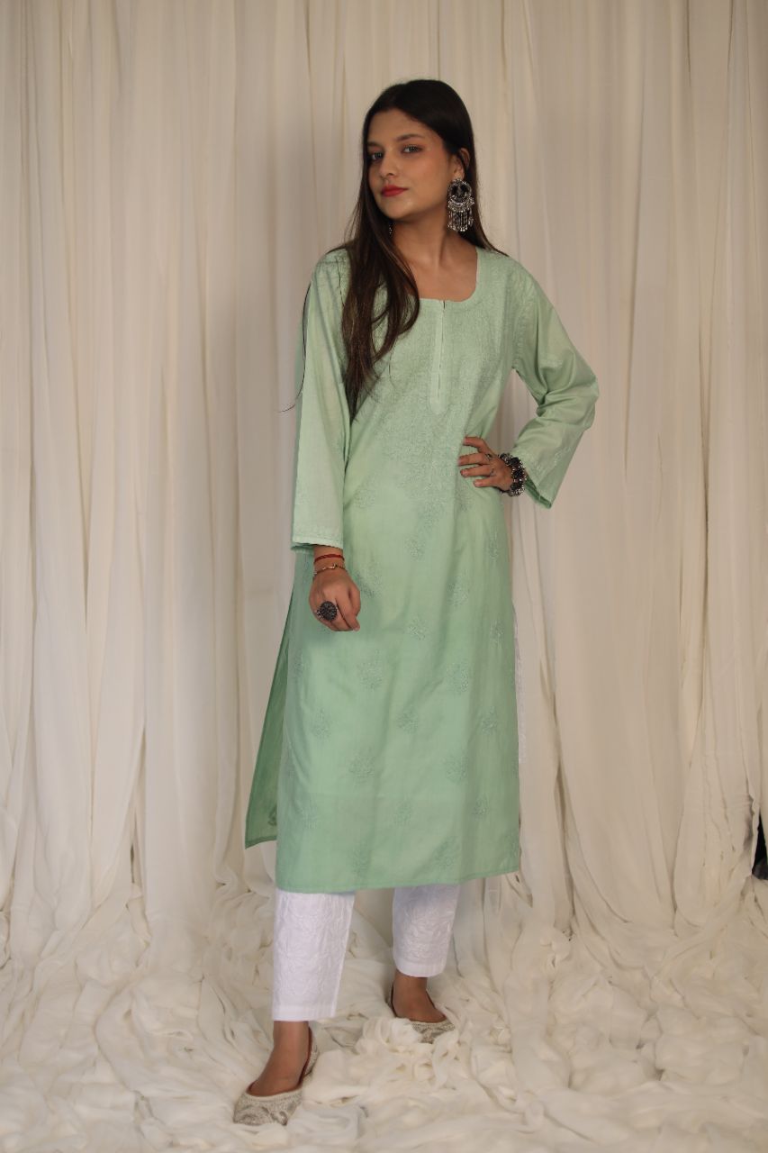 Lucknow Chikankaari Kurti Hand Embroidered Kurti view 4
