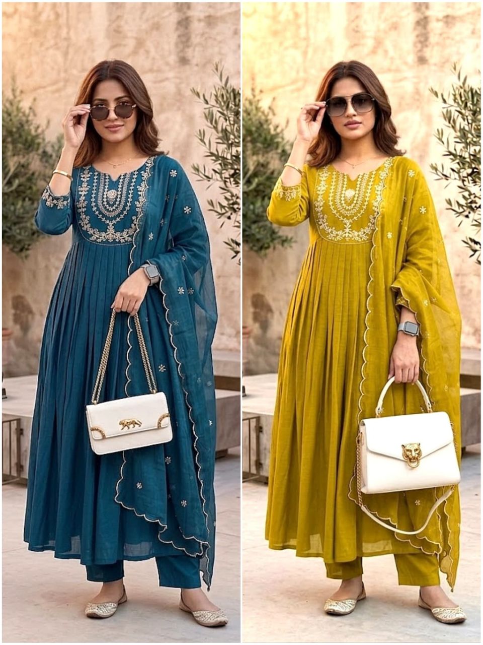 Embroidered Anarkali Set