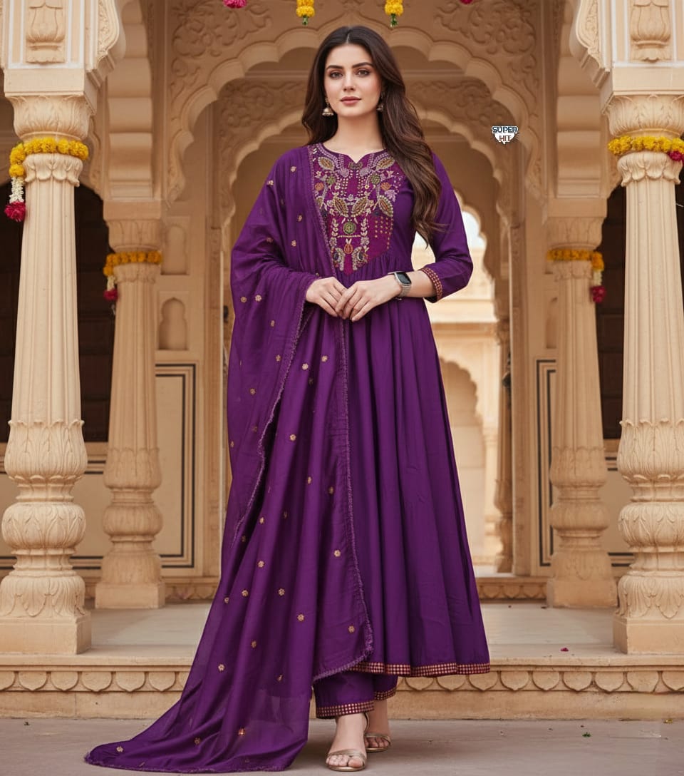 Purple Anarkali Suit