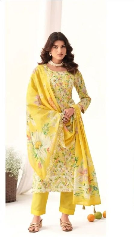 HERMITAGE  COTTON DRESS MATERIAL UNSTITCHED SUIT - BA 102 / HC002469 view 3