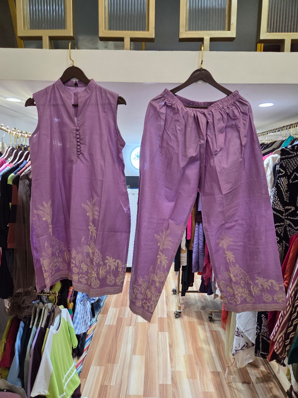 Purple Kurta Set view 3