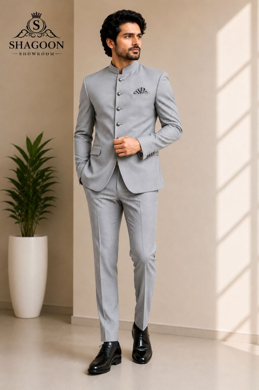 Double Breasted Grey Suit