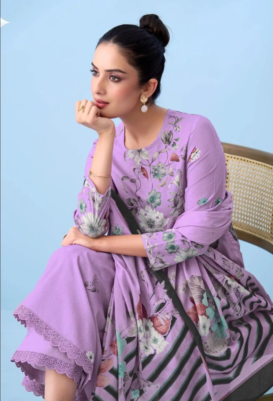 BLOOM THEORY COTTON SALWAR UNSTITCHED SUIT - 365 / HC002474 view 2