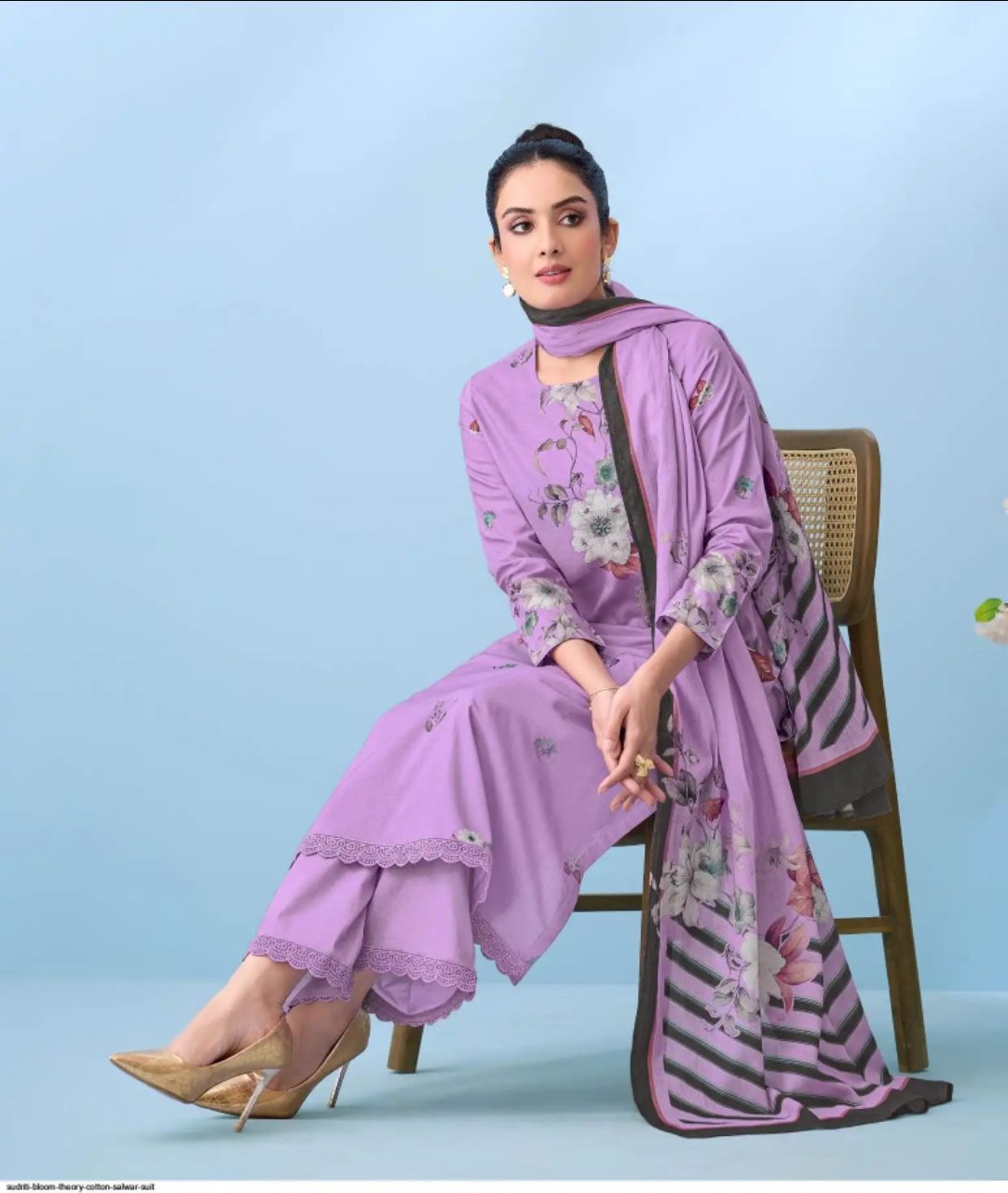 BLOOM THEORY COTTON SALWAR UNSTITCHED SUIT - 365 / HC002474 view 3