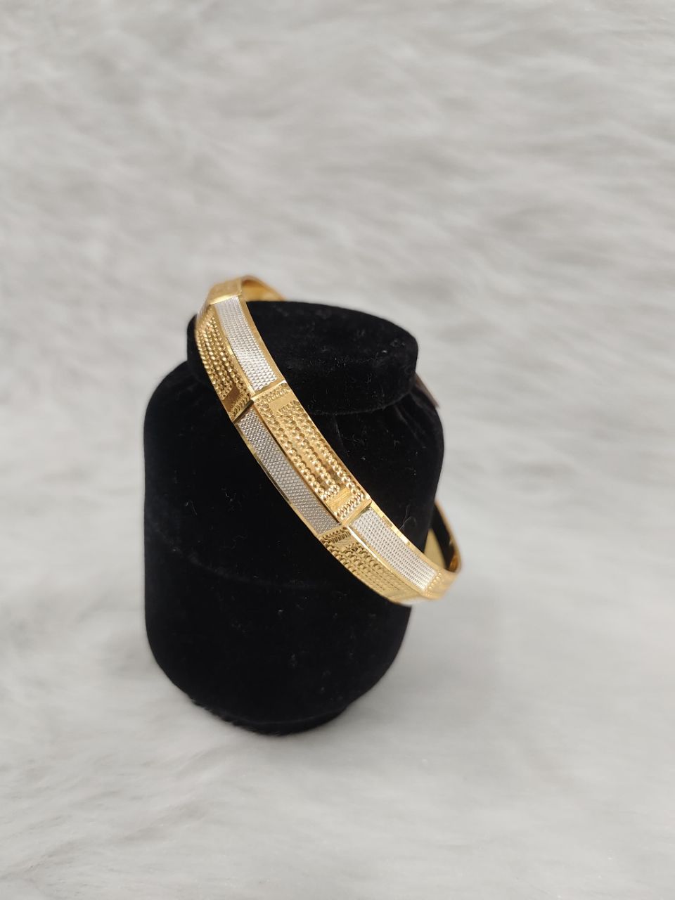Gold Plated Vigor Dual Tone Kada With Rodium view 2