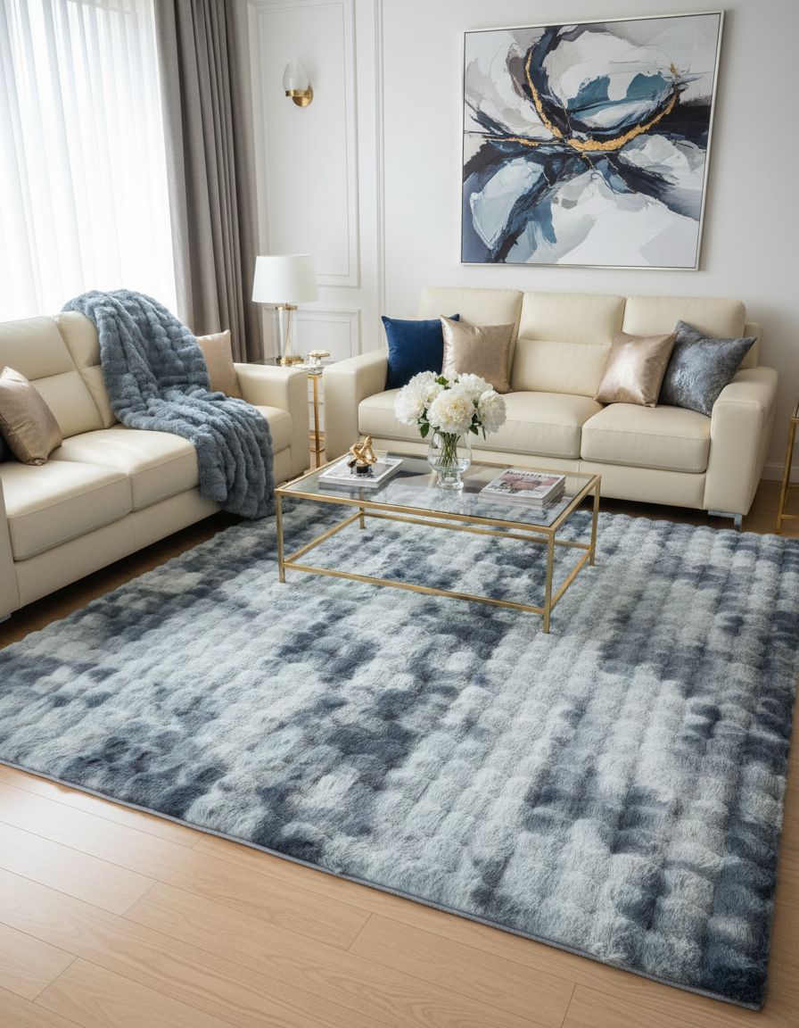 LUXURY Rabbit fur Bubble Carpet SIZE 6*9 FEET